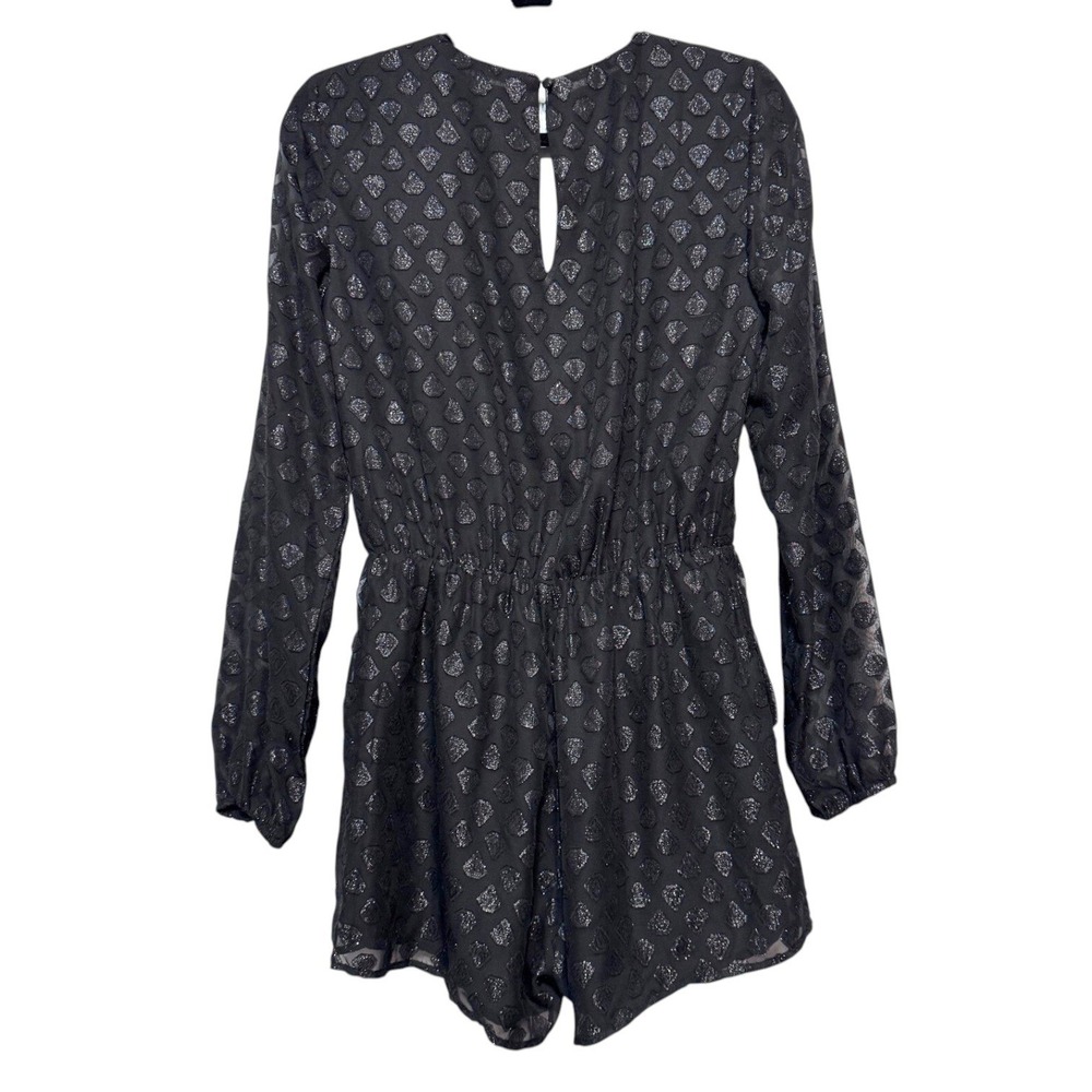 Lulus Dark Coquette Textured Romper Women's Size S Gothic Glam Y2K Night Out